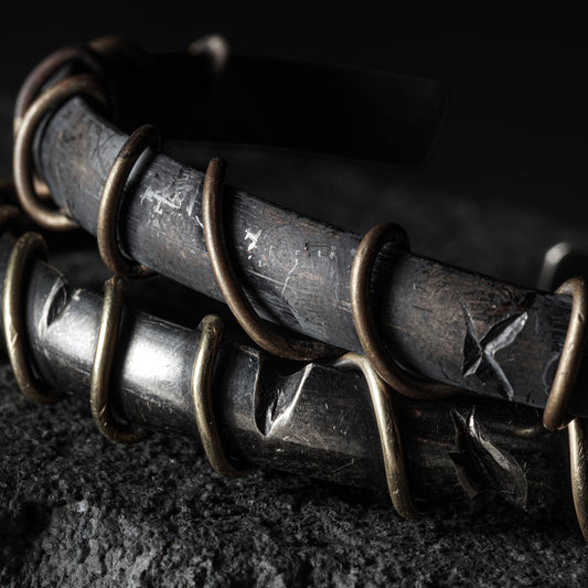 Electric Line Bangle 03 - 925 Sterling Silver & Brass