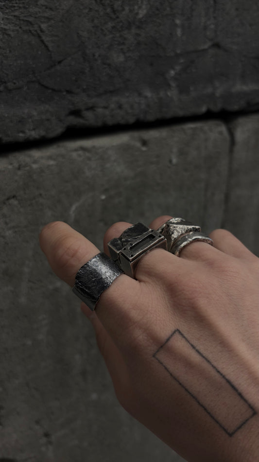 Erosion Plate Ring - 925 Sterling Silver