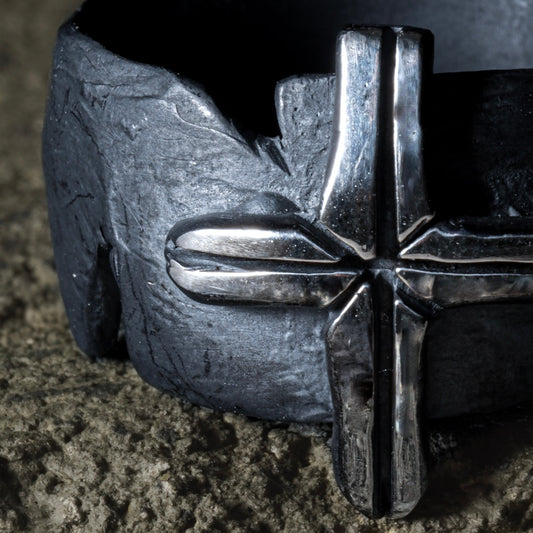 B Cross Ring - 925 Sterling Silver