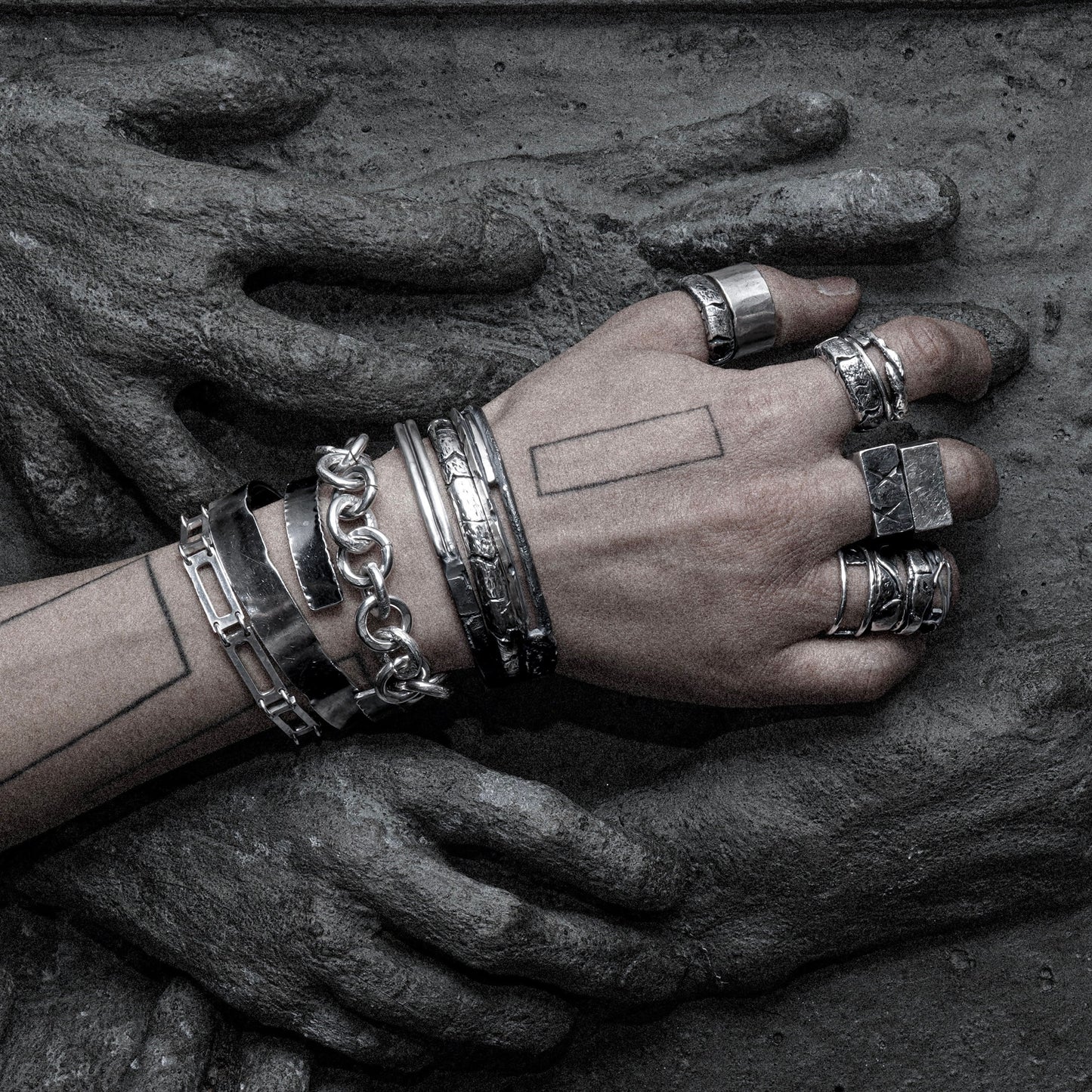 Crack Bangle 05 - 925 Sterling Silver