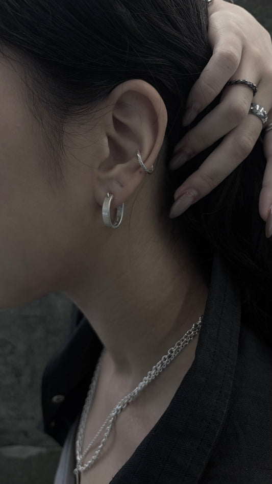 Crack Ear Cuff - 925 Sterling Silver