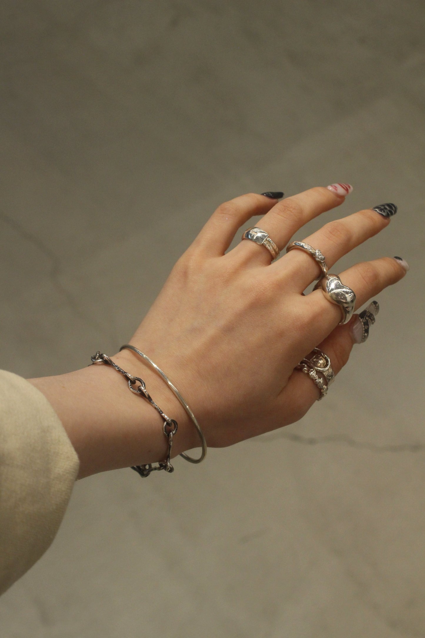 Crack Bangle 01 - 925 Sterling Silver