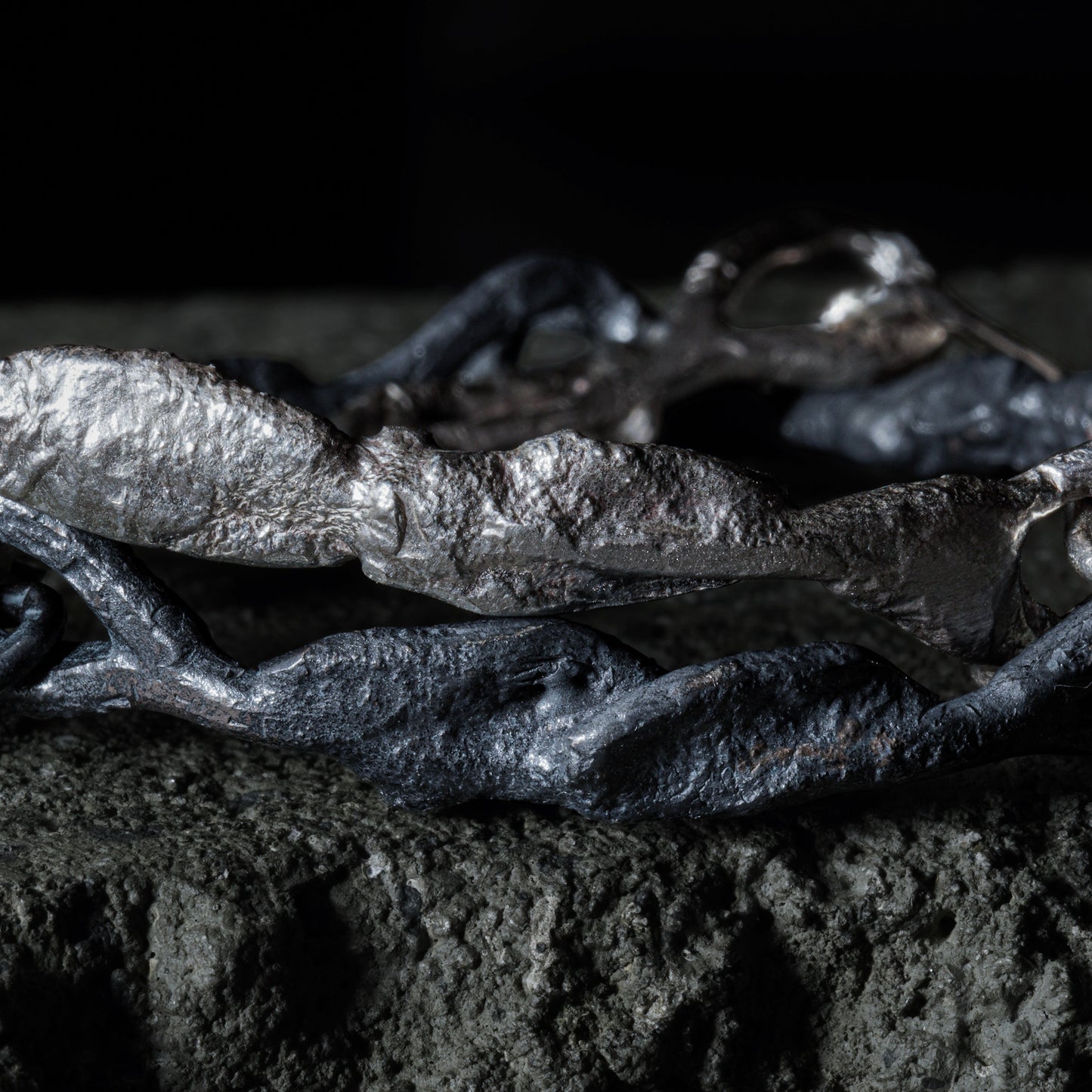 Crack Bone Bracelet 02 - 925 Sterling Silver