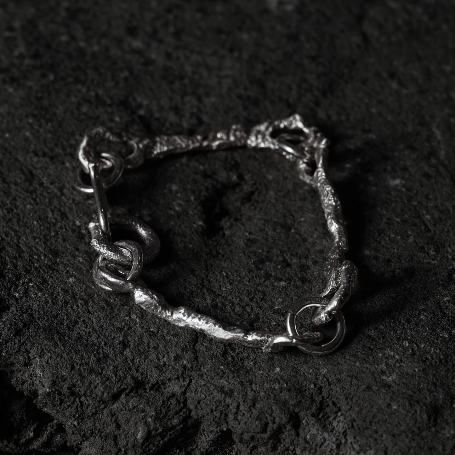 Crack Bone Bracelet 02 - 925 Sterling Silver