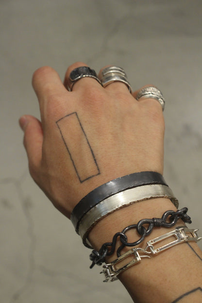 Crack Bangle 03 - 925 Sterling Silver