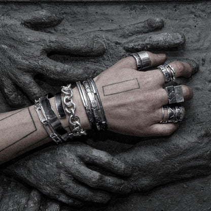 Crack Bangle 05 - 925 Sterling Silver